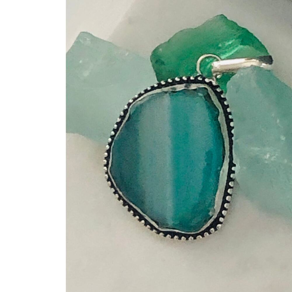 925 Sterling Solar Agate Pendant